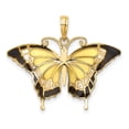 thumbnail image 4 of FJC Finejewelers 10 kt Yellow Gold Yellow Enameled Butterfly Charm 24 x 31 mm, 4 of 6