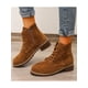 thumbnail image 4 of UKAP Botas para mujer Botas de combate Botines de tobillo impermeables con cordones botas bajas botas de tacón bajo, 4 of 5