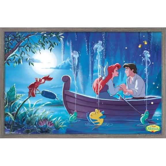 Disney The Little Mermaid - Ariel - Kiss The Girl Wall Poster, 22.375" x 34", Framed