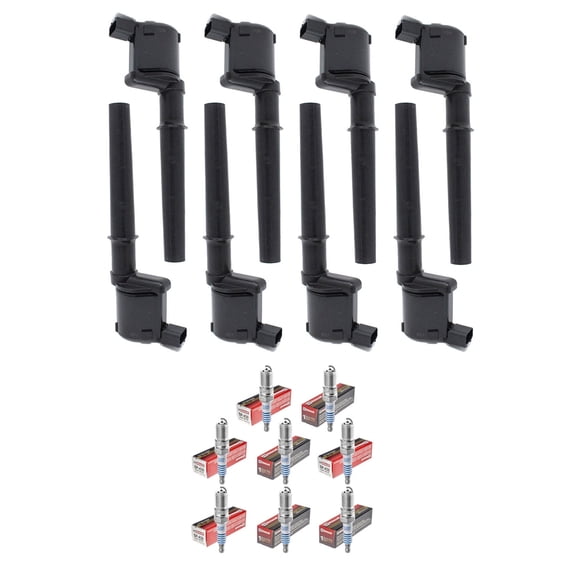 Set of 8 ISA Ignition Coils and 8 Motorcraft Spark Plugs Compatible with 1997-2003 Ford F-150, E-150, Expedition, Explorer, 1996-2011 Ranger, Escape, Mustang DG500