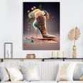 thumbnail image 2 of Designart Gold Floral High Heel Shoes II Canvas Wall Art, 2 of 5