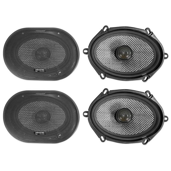 American Bass SQ 5.7 5x7"/6x8" 75W RMS Car Speakers with Swivel Neo Tweeters 75W Power Handling Black - 2 Pairs