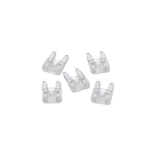 RoadPro RPMINI25 Clear 25 AMP Mini Blade Vehicle Fuses (5 Pack)