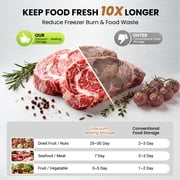 VAVSEA Vacuum Sealer, 62Kpa Food Sealer Machines with 4 Modes, Dry/Draw/Seal/Vac and 10Pcs Bags Starter Kit for Dry & Moist Food Storage Sous Vide for Kitchen