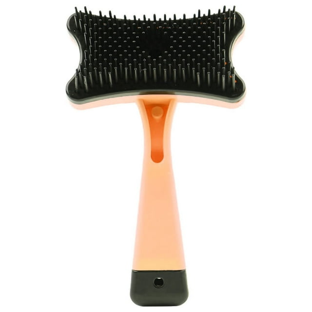 Cepillo autolimpiante para mascotas con partículas de masaje que eliminan el pelo suelto. Peine de aseo para perros y gatos, color naranja.