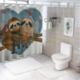 thumbnail image 7 of Orinice Sloths Hearts Friends Forever Bathroom Decor Set, Colorful Luxurious Graphic Print Polyester Fabric Shower Curtain Set with Hooks, Waterproof Bathroom Decor Set 60x72, 7 of 7