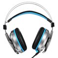 thumbnail image 2 of Cateissary E800 Gamer Headset Soft Earpads Over Ear Gaming Headset Azul Amarillo Auriculares con micrófono giratorio Luz LED para PC Cables de audio/vídeo Azul, 2 of 6