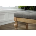 thumbnail image 4 of Roundhill Habit Solid Wood Button Tufted Dining Bench  Grey  Grey, 4 of 8
