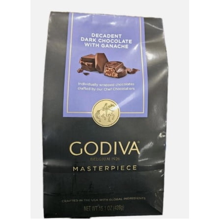GODIVA Masterpieces Dark Chocolate Ganache Candy, 15.1 oz Bag