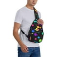 thumbnail image 7 of Glow in Dark Splatter Neon Rainbow Pattern Sling Bag Crossbody Hiking Travel Chest Bags Backpack Shoulder Daypack for Women Men, 7 of 7