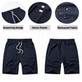 thumbnail image 5 of Vcansion Mens Casual Shorts Navy Quick Dry Fishing Shorts Elastic Waist with Pockets 34-36, 5 of 6