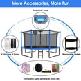 thumbnail image 4 of YORIN Trampoline with Enclosure Net, 1200LBS 12FT 14FT 15FT 16FT Trampoline for 4-5 Kids Adults with Basketball Hoop, Ladder, Light, Sprinkler, Socks, Outdoor Heavy Duty Trampoline, 4 of 9