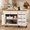 White, variant on Homy Casa 52" Rolling Kitchen Island Cart with Drop Leaf, Storage Cabinet, 5 Drawers and Towel Bar, White