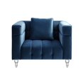 thumbnail image 3 of Inspired Home Bryan Velvet Club Chair, Navy, 3 of 11