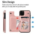 thumbnail image 2 of Leather Flip Wallet Case Card Holder Phone Back Cover for iPhone 12 (Pink), 2 of 8