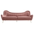 thumbnail image 6 of Sofa Couch, Pink, Velvet, Living Kitchen Cafe Bistro Hospitality Restaurant, Modern Contemporary Boutique HB34258, 6 of 9