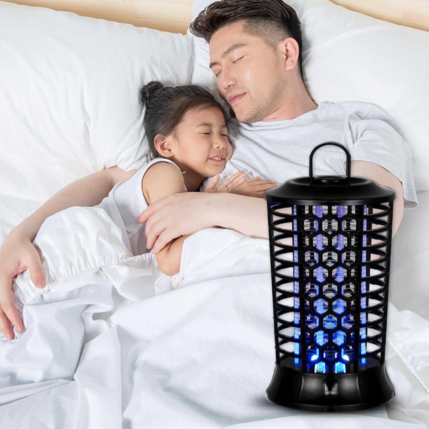 Cetilox Solar-Powered Mosquito Killer Lamp, 360 with Hanging Hook, Safe Bug Zapper for Indoor/Outdoor Use in Garden & Patio