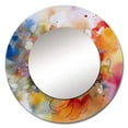 thumbnail image 2 of Designart "Whirling Color Dance VI" Minimalism Orange Large Round Mirror - Round Mirror Wall Décor - Glam Round Printed Mirror 23" x 23" Inch, 2 of 5