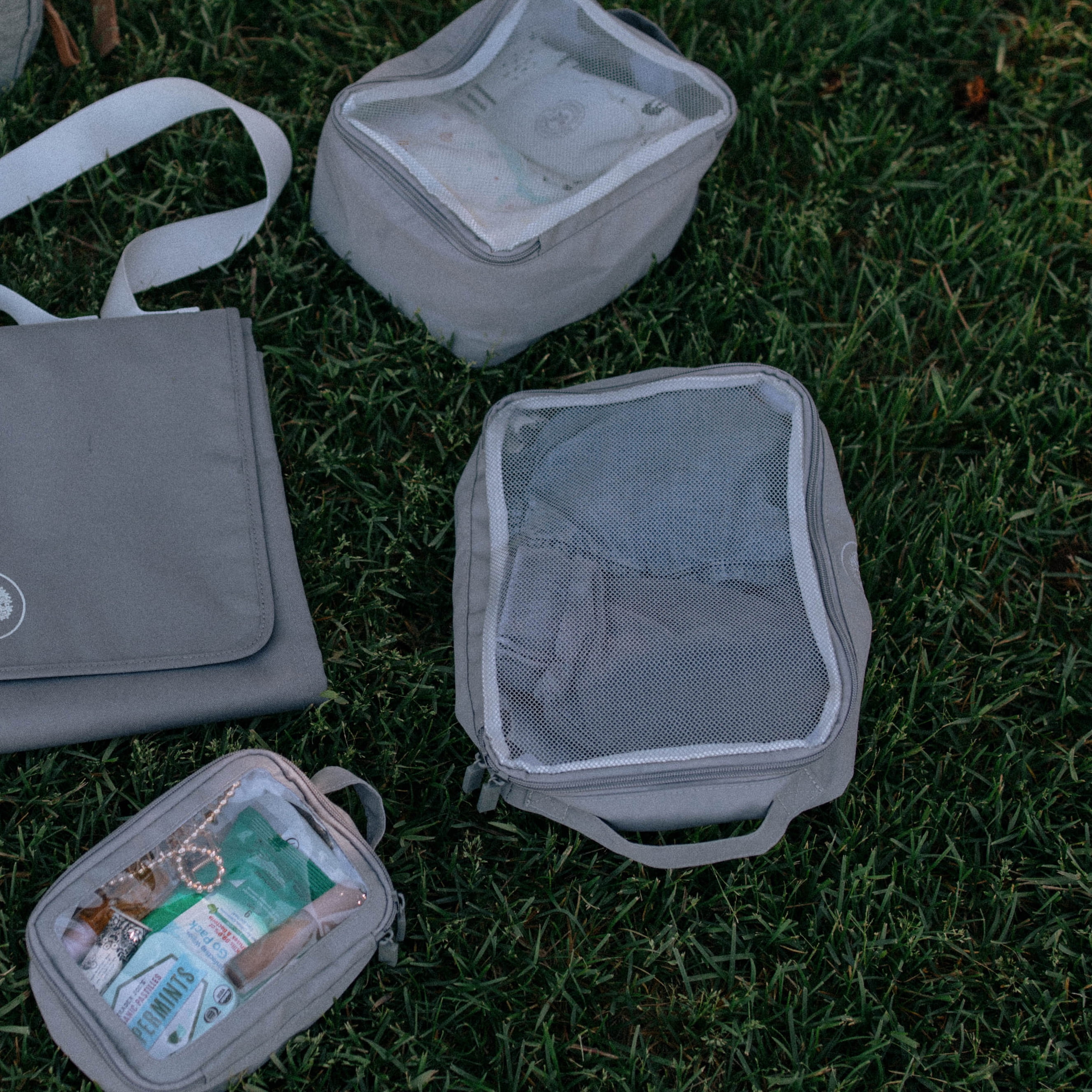 Parker Baby Packing Cubes - 3-Piece Set for Diaper Bag, Suitcase, or Stroller Organization - Gray Buffalo