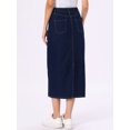 thumbnail image 3 of DARING DIVA Women's Casual Midi Length Split Back High Waist Long Jean Skirts XL Blue, 3 of 6
