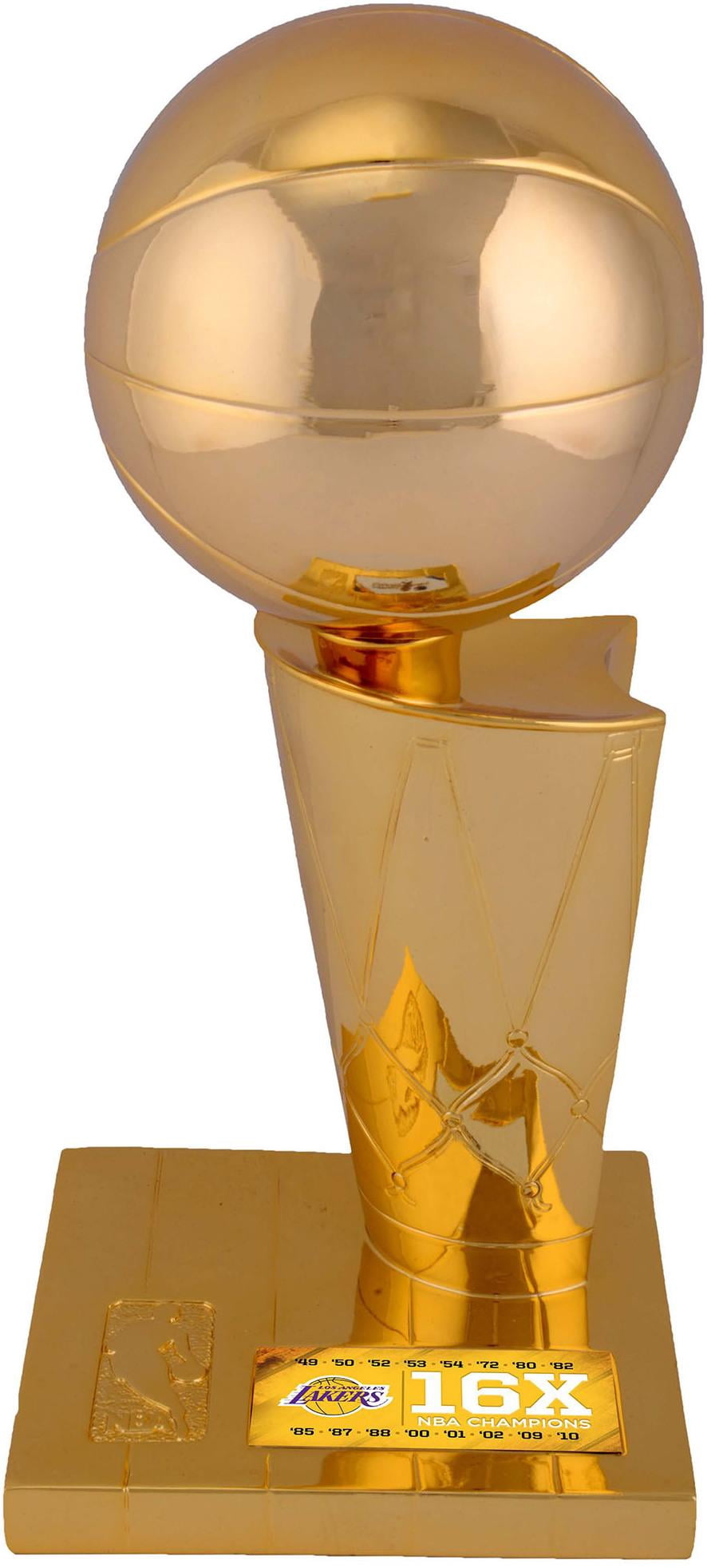 Los Angeles Lakers 16 Time Nba Finals Champions 12 Replica Larry O Brien Trophy With Sublimated Plate Walmart Com Walmart Com