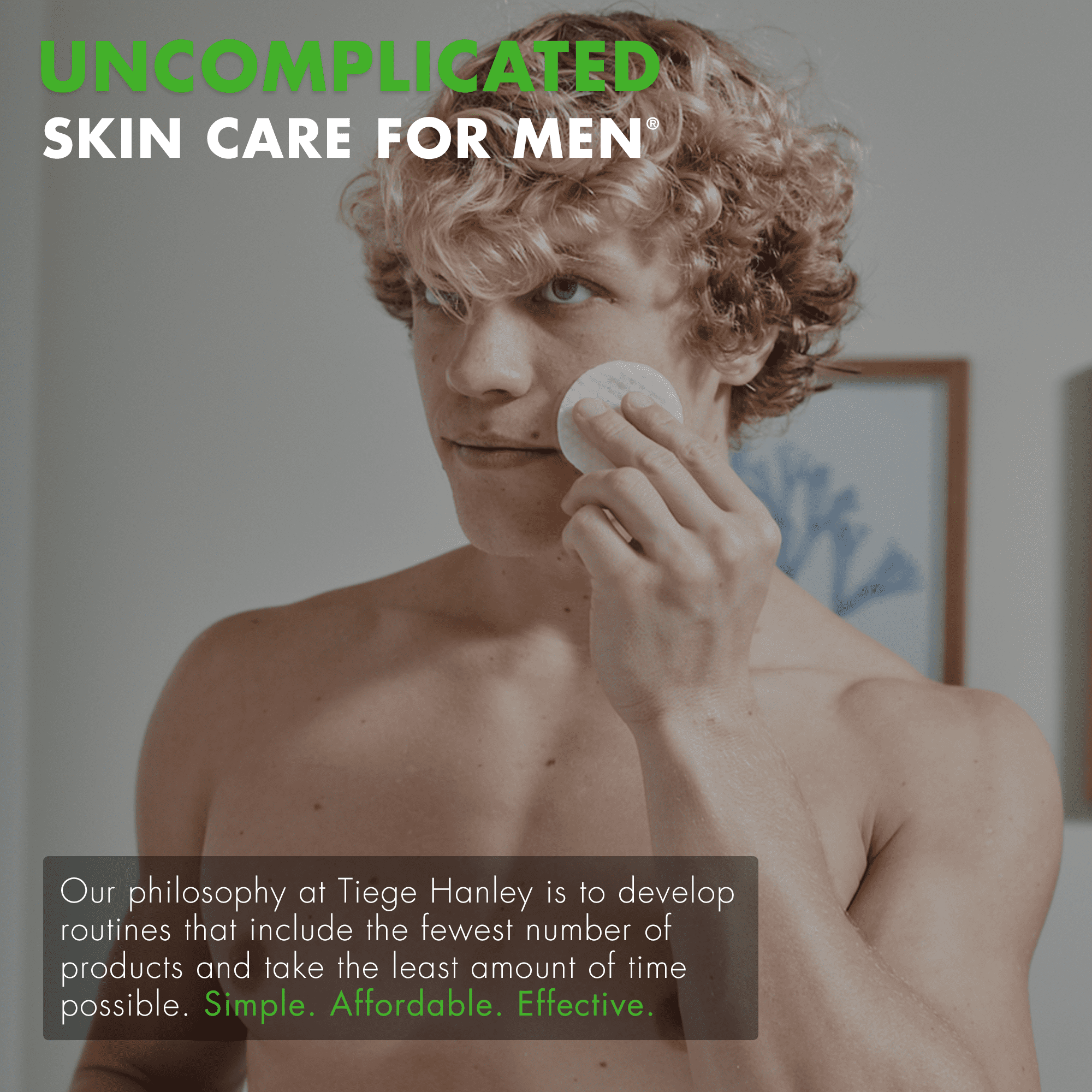 Tiege Hanley Glycolic Acid Pads for Men, 2-Pack - Exfoliating Face Cleansing Pads for Forehead, Nose & Cheeks - Men's Daily Skin Care Facial Wipes for Moisturized & Refreshed-Looking Skin