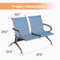 thumbnail image 4 of Kinfant 2-Seat Waiting Room Chair - Office Guest Reception Chairs with Ergonomic Backrests, Airport Waiting Bench with Armrests, Metal Waiting Furniture for Hospital, Bank, Salon, Blue, 4 of 8