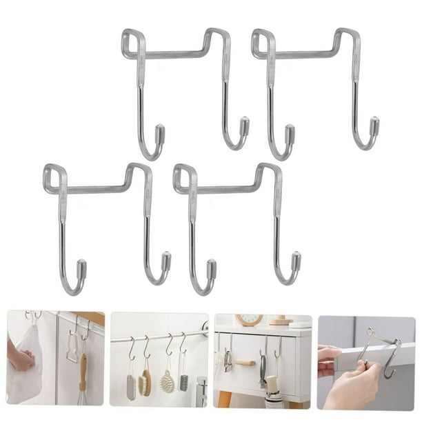 Ganchos Dobles Para Puerta, Perchas Dobles Para Puerta, Estructura Robusta, 4 Piezas Para Sombreros Para Puertas De Vidrio