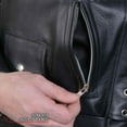 thumbnail image 6 of Hot Leathers JKM2001 Men’s Black ‘Skull And Crossbones' Motorcycle Leather Jacket 42, 6 of 10