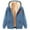 Blue, variant on ZHOUCHANKIDS Womens Zip Up Hoodies Sherpa Lined Fleece Thermal Jacket Full Zip Winter Warm Casual Thick Coats Blue XXXL