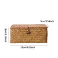 thumbnail image 2 of VQPeo Woven Seagrass Storage Basket with Lid – Stylish Natural Organizer for Home, Bathroom, and Bedroom Storage Solution(Khaki), 2 of 5