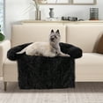 thumbnail image 2 of Costway Plush Calming Dog Couch Bed with Anti-Slip Bottom Plush Mat for Medium Dogs & Cats Black, 2 of 10
