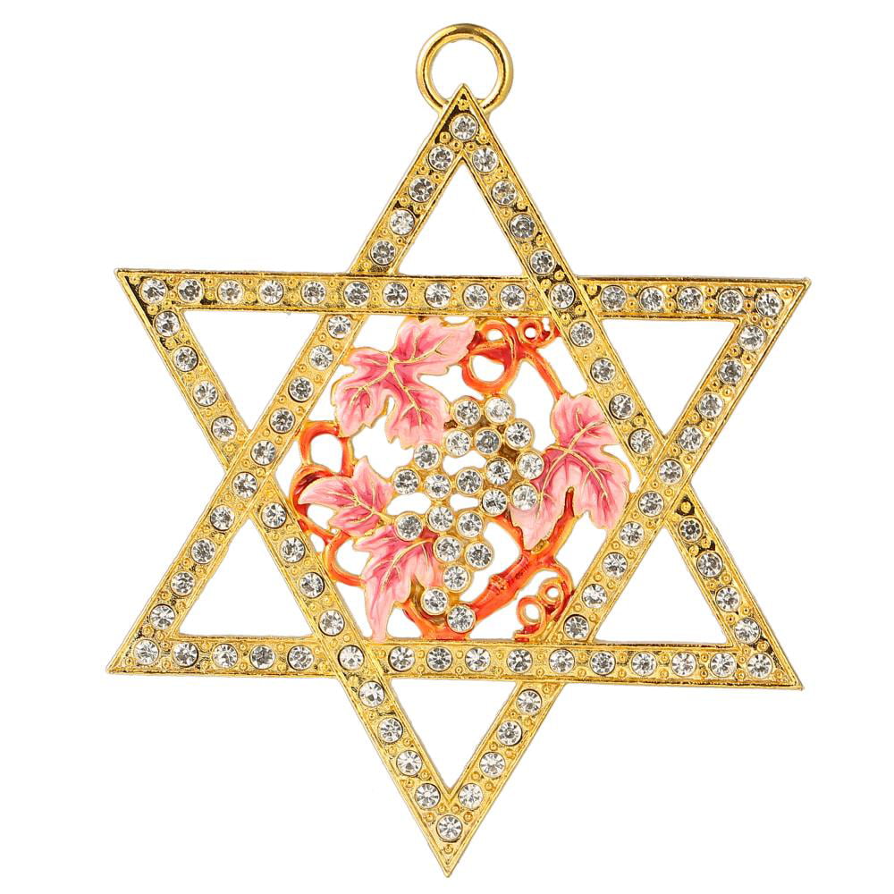 Gold-Plated King David's Crown with Star of David Hanging Ornament by Matashi 