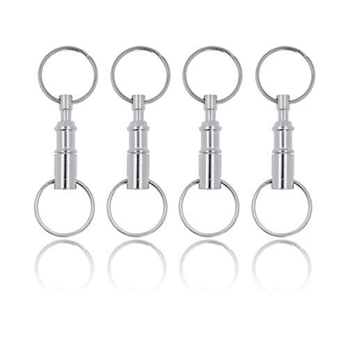 Black Keyring Keychain Magnetic Detachable Pull Apart Quick Release 