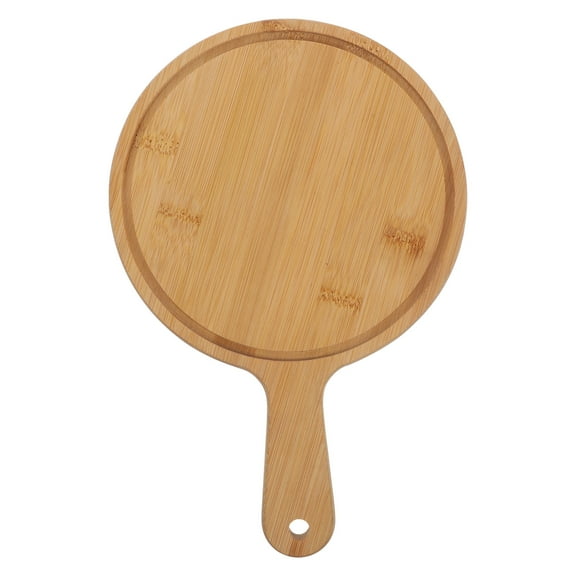 NICEXMAS Wooden Round Cutting Board with Smooth Edges for Pizza, Bread, Steak, and Kitchen Serving Use