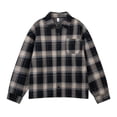 thumbnail image 2 of Stamzod Mens Button Down Shirts Long Sleeve Plaid Pritned Turndown Oversized Shirt Casual Shirts for Men with Pocket Navy XXXL, 2 of 4