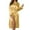 Gold, variant on Women's Fashion Long Sleeve Solid Color Cardigan Bathrobe - Homewear Nightgown, Gold, XXL
