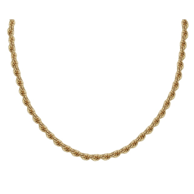 Cadena Torzal 6mm ancha para caballero 60cm Chapa de Oro 18K Horoz WH608