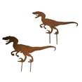 thumbnail image 1 of Estaca de jardín perfecl de metal con silueta de dinosaurio para decoraciones exteriores, 1 of 8