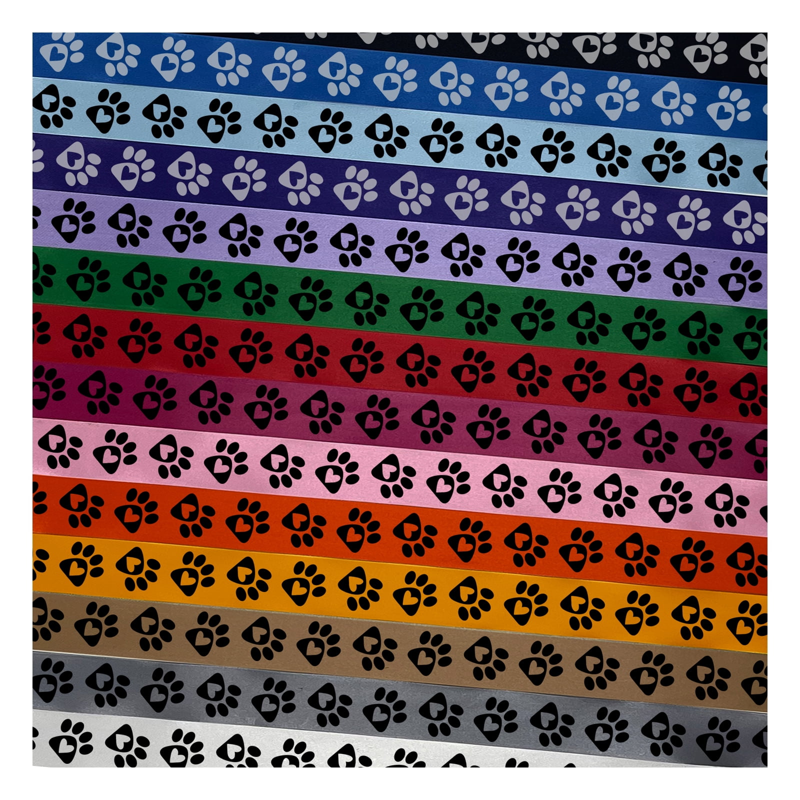Paw Print with Heart Dog Satin Ribbon for Gift Wrapping Bows Craft DIY ...