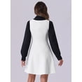 thumbnail image 3 of DARING DIVA Sleeveless Square Neck Button Plaid A-Line Tweed Dress M White, 3 of 6