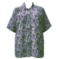 thumbnail image 1 of A Personal Touch Women's Plus Size Short Sleeve Button-Front Tunic with Pleats - Purple Bloom - 2x, 1 of 3