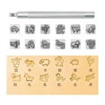 thumbnail image 2 of 12Pcs Leather Stamping Weaving Patterns Leathercraft Working Shape Saddle Making Chinese, 2 of 8