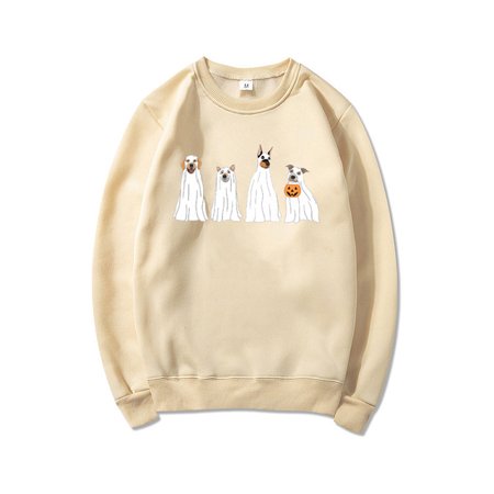 Ghost Dog Hoodie Vintage Spooky Season Sweatshirt Hoodies