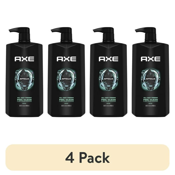 (4 pack) Axe Apollo Refreshing Daily Use Men's Body Wash, Sage and Cedarwood, 32 fl oz