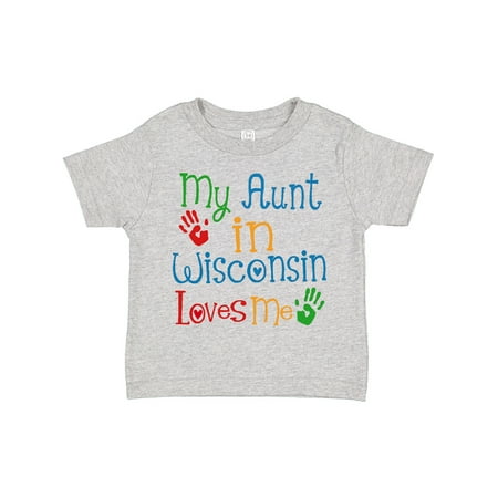 

Inktastic My Aunt in Wisconsin Loves Me Gift Toddler Boy or Toddler Girl T-Shirt