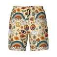 thumbnail image 4 of Lsque Mens Swim Trunks 70s Hippie Style Pattern - Bathing Suit Compression Liner - Beach Swim Shorts Swimwear - (S-3XL) - Stretch Quick Dry -X-Large, 4 of 9
