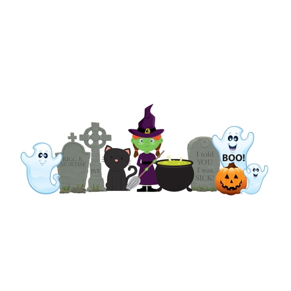 Witch and Ghosts_OutdoorDecor avg 38" x 19