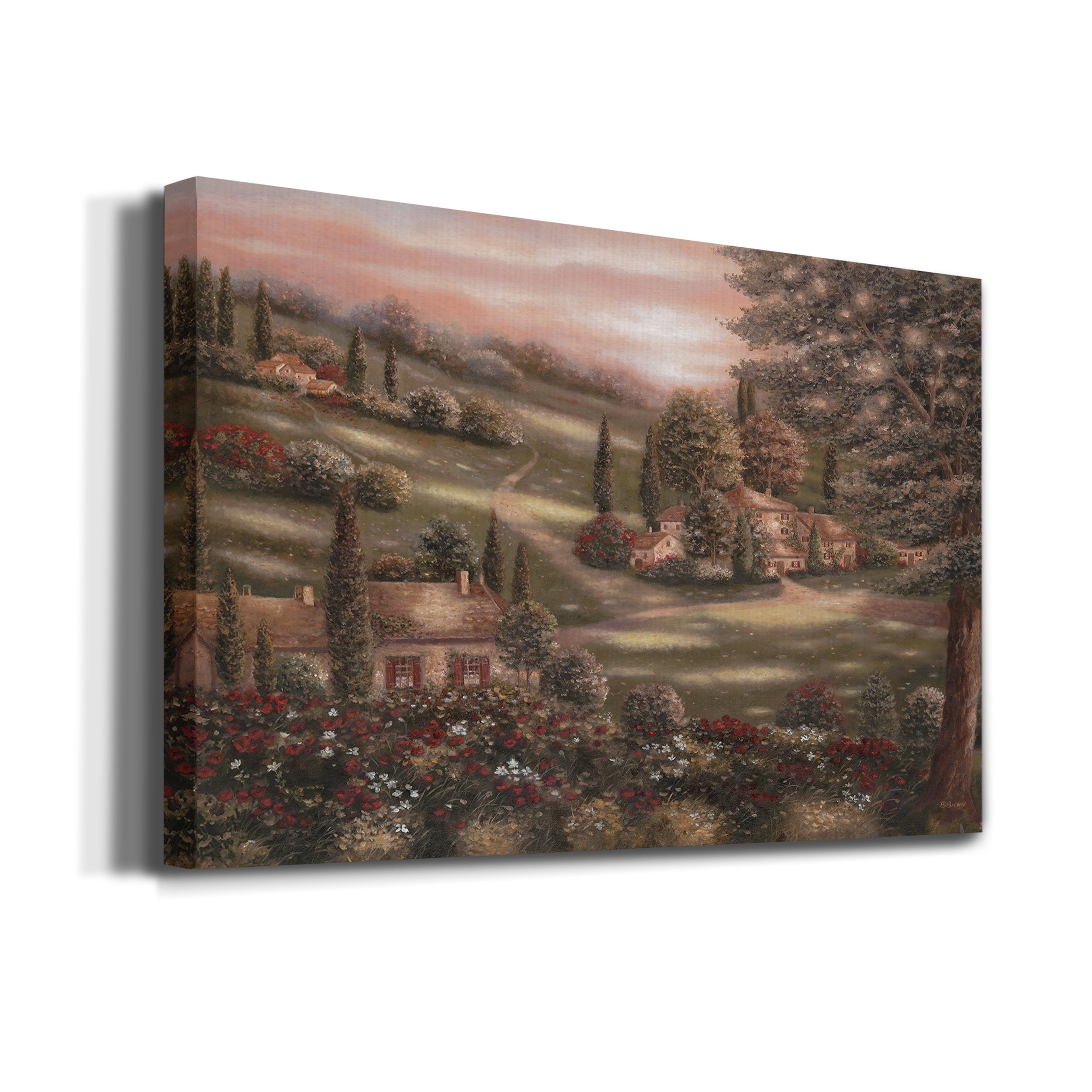 Evening/Tuscany I Premium Gallery Wrapped Canvas - Ready to Hang - Set of 2 - 18 x 27 Each
