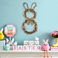 thumbnail image 2 of 15.6 Inch Artificial Easter Wreath for Front Door Rabbit Wreath with Pastel Eggs and Mixed Twigs Spring Bunny with Raffia Bow for Easter Decorations, 2 of 7